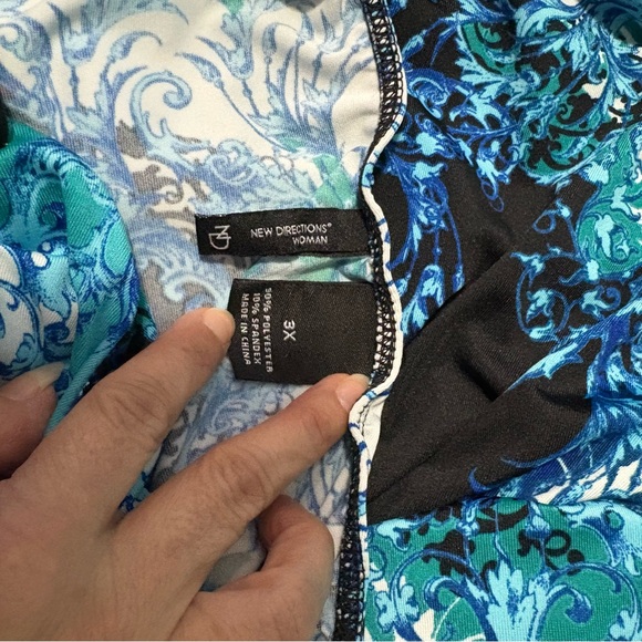 NEW DIRECCIÓN Blue and Teal Maxi Dress 3XL - Picture 3 of 13